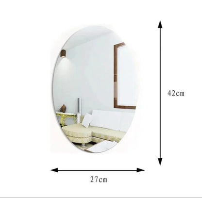 SELF-ADHESIVE OVAL MIRROR WALL STICKERS