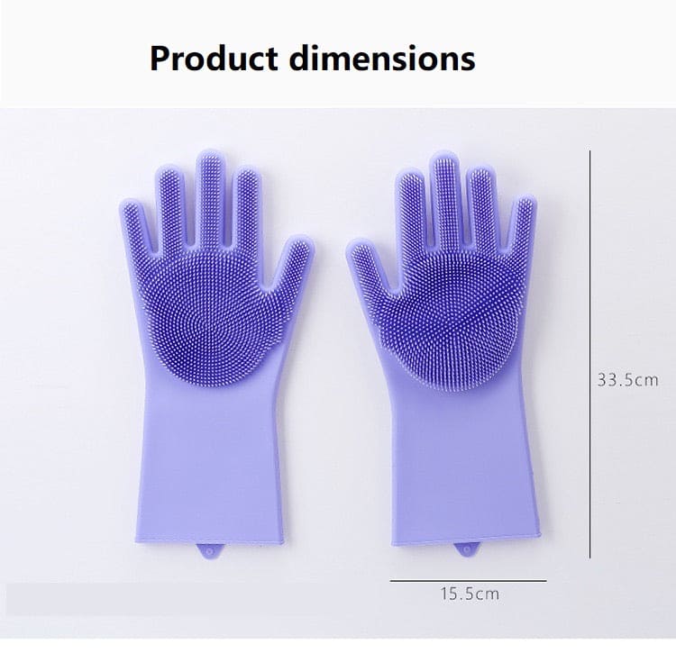 Pair Of Silicone Washing Full Finger Gloves