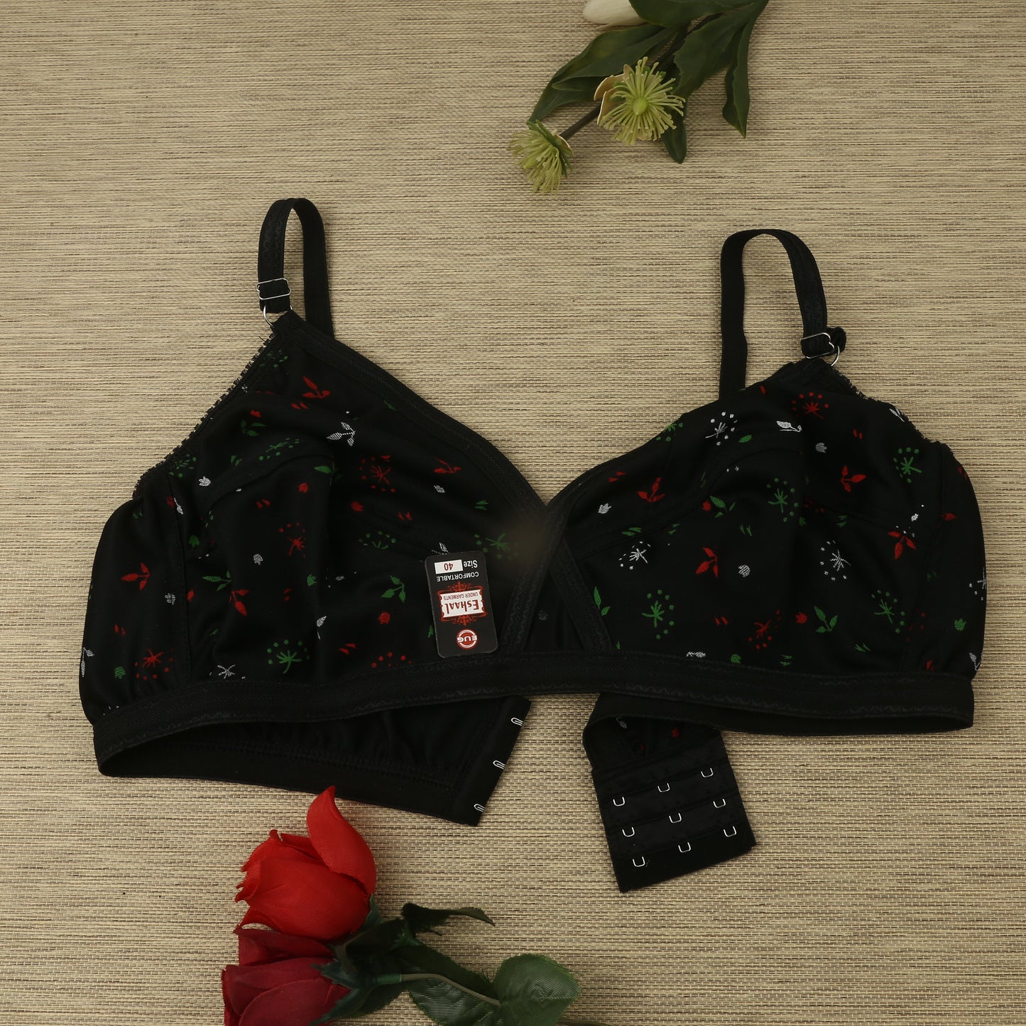 4 Piece Bra Comfortable Printed jersey bra