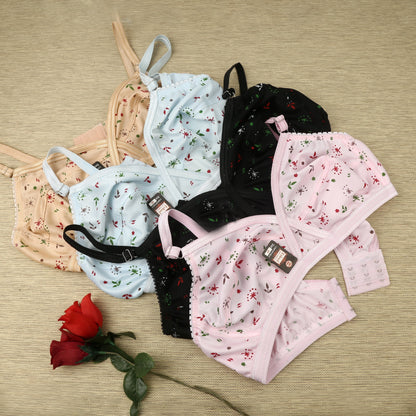 4 Piece Bra Comfortable Printed jersey bra